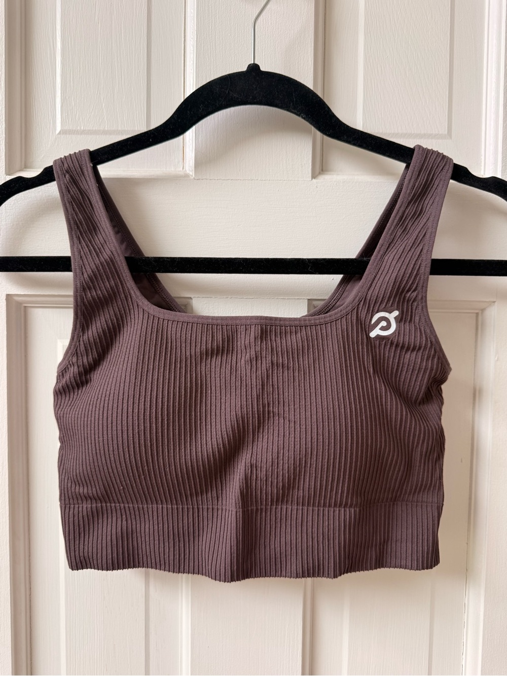 Peloton Ribbed Scoop Sports Bra in Dark Brown